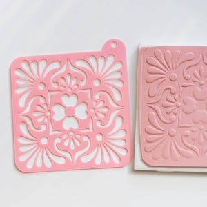 3D Printed Floral Stencil | Polymer Clay Texture Tools | Textured Stencil | Earring Making