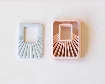 Lined Rectangle Cutter for Earrings | Clay Cutters for Polymer Clay | Embossing Cutter | Earring Making