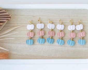 Pumpkin Earrings Clay | Pumpkin Earrings Dangle | Fall Earrings | Pastel Halloween | Polymer Clay Earrings | Handmade | Lightweight