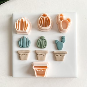 Mix and Match Ausstecher für Polymer Clay | Pflanzen Ausstecher | Schlangenpflanze | Kaktus | Blumentopf | Ausstechform für Ohrringe aus Polymer Clay