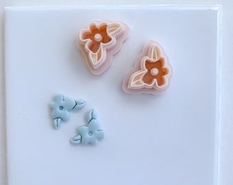 Spiegel Bloemen Stud Cutters | Clay Cutters voor polymeerklei oorbellen | Bloemensnijder | Kleine bloemensnijder | Nagelsnijders | Oorbellen maken