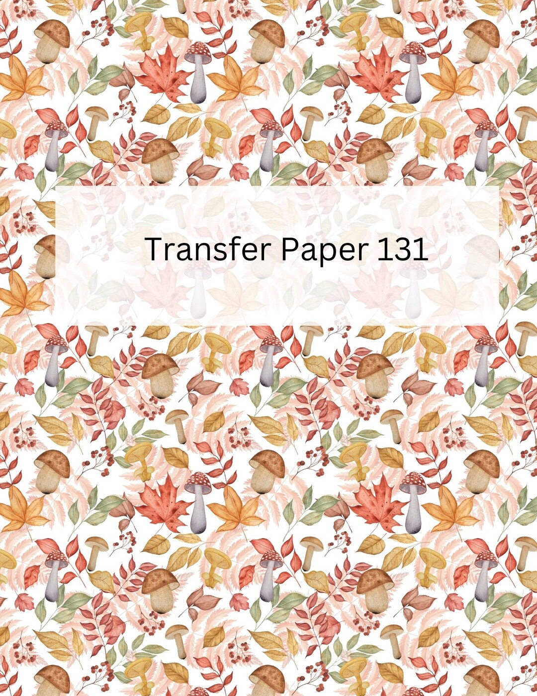 TP131 | Fall Pattern Transfer Paper for Clay | Leaves | Mushroom ...
