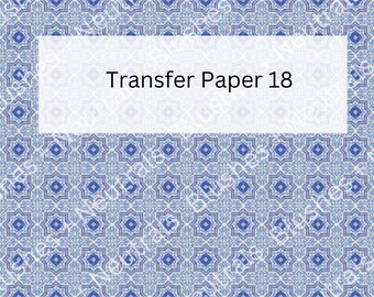 TP18 | Blue Transfer Paper for Polymer Clay | Image Transfers | Water Soluble Paper | Moroccan Tile Pattern | Earring Making | Clay Tools