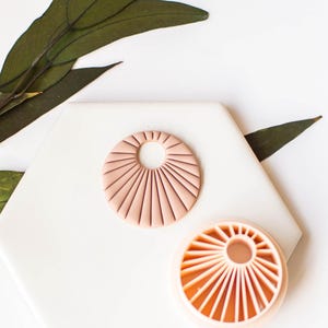 Embossed Sun Cutter for Polymer Clay | Embossing Cutters | Circle Cutters for Clay | Earring Tools | Craft Supplies and Tools