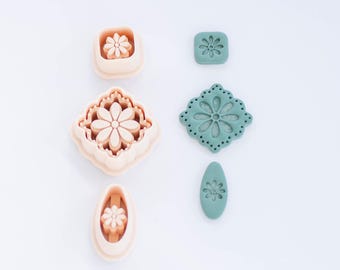 3 Piece Floral Clay Cutter Set | for Earring Making | Clay Cutter Dangle | Scallop | Sharp Clay Cutter