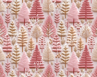 TP184 | Rosa Weihnachtstanne Bildtransfer für Polymer Clay