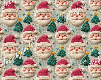 TP189 | "Knit" Texture Santa Transfer Paper for Polymer Clay | Clay Image Transfer Sheet | Polymer Clay Supplies