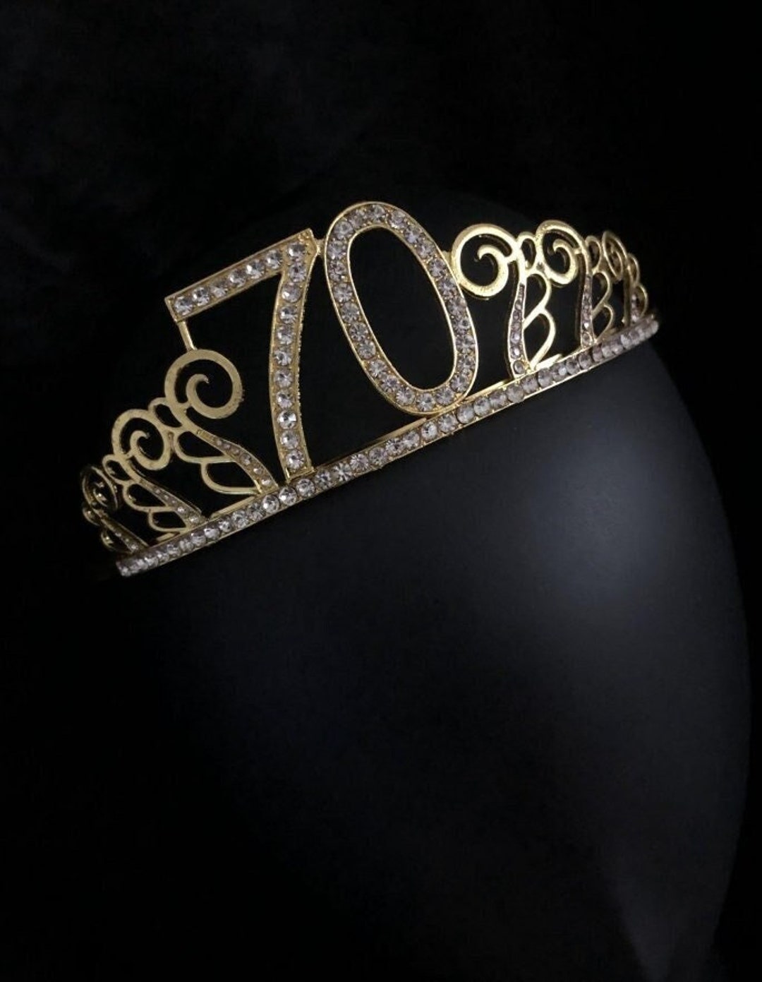 Gold 70th Birthday Tiara Birthday Headband 70th Birthday Etsy