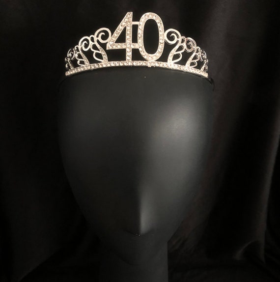 40th Birthday Gift 40th Party #226 Silver Diamante 40th Birthday Tiara 