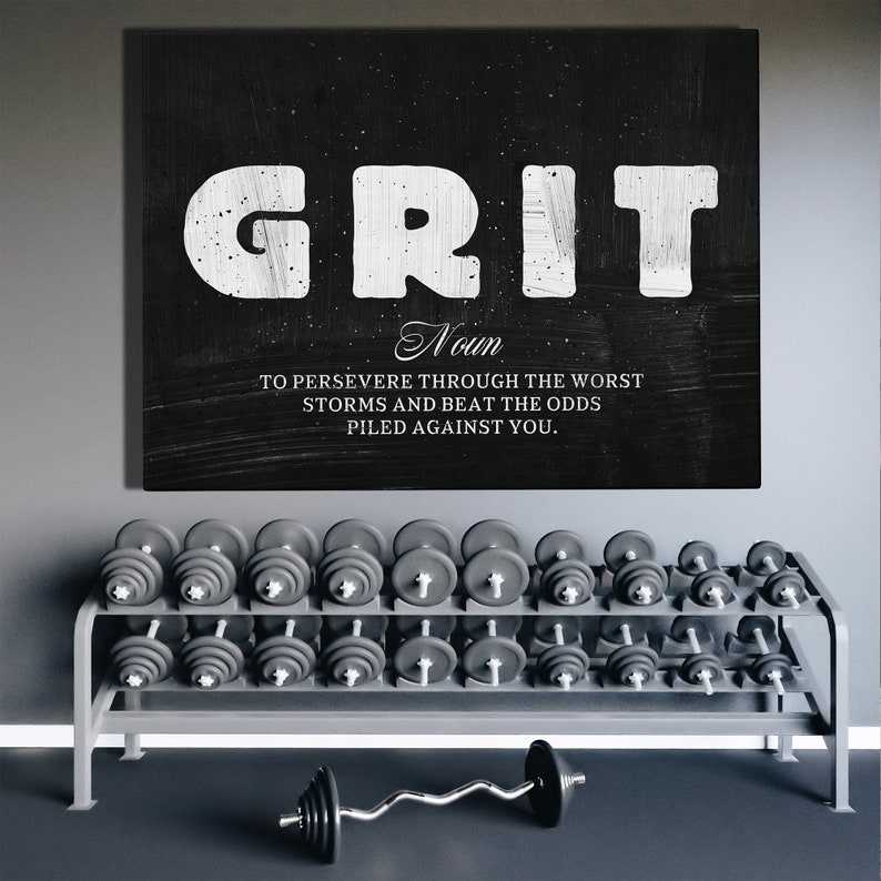 Grit Defined WALL ART Large Words on Canvas Wall Art White Etsy