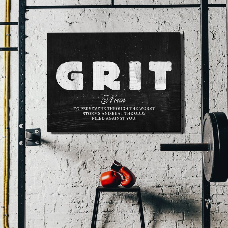Grit Defined WALL ART Large Words on Canvas Wall Art White Etsy