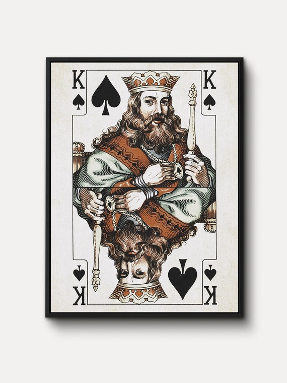 Blank Playing Card King Spades Greeting Card