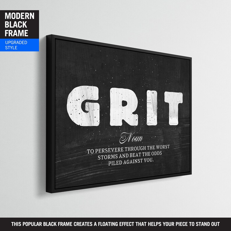 Grit Defined WALL ART Large Words on Canvas Wall Art White Etsy