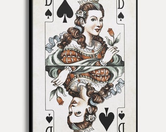 Blank Playing Card Queen Spades Digital Art by Bigalbaloo Stock - Fine Art  America