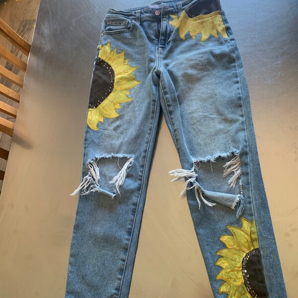 Painted Jeans - Etsy