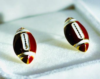14K Gold Plated Football Earrings | Sporty Studs