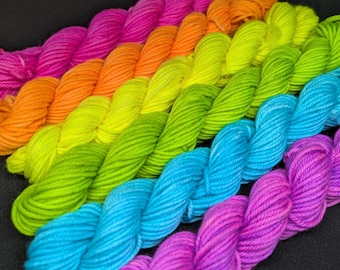 Disco Fever!! Black light reactive yarn.