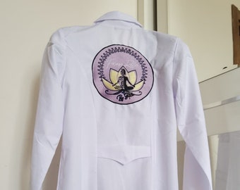 Custom Lab Coat, Embroidered Medical Lab Coat, Personalized Lab Coat, Lab Coat with Business and Name, Title, Logo, Custom White Lab Coat