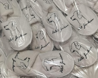 Custom Embroidered Terry Slippers - Personalized Gift for Spa, Home, Travel