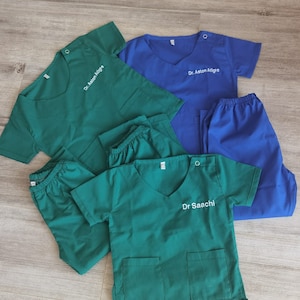 Personalized  Monogrammed Kids&#39; Scrubs, Child&#39;s Scrub Set,Baby Scrubs, Toddler Scrubs,Doctor Nurse Medical Scrubs,Big Brother  sister Outfit