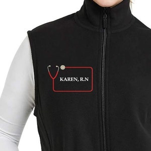 Personalized Medical Jacket Fleece Vest For unisex Custom Gift For Nurse Graduation Gift For Nurse PA Doctor OT PT Pharmacist Future Nurse