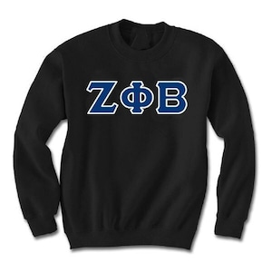 Zeta Phi Beta Embroidered Sweatshirt Applique Letters Crewneck Sweatshirt