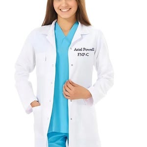 Medical Women&#39;s Missy Lab Coat--Medical Uniforms--Lab Coat--Dentist Lab Coat--Physician Lab Coat,medium coat length
