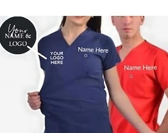 Personalized Scrub Set,High Quality  stretch fabric,embroider your logo and name,Hospital Uniforms Sets,Custom Scrubs,uniform with Logo