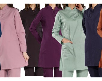 Long sleeve Scrub Set,High Quality stretch fabric,embroider your logo and name,Hospital Uniforms Sets,Custom Scrubs,long sleeve uniform