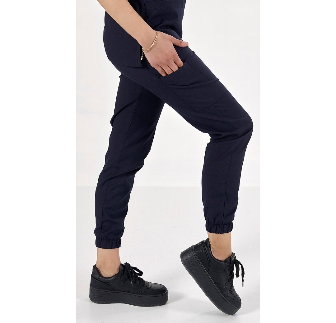 Jogger Black Scrub Set Free Shipping, Super SOFT Slim SKINNY Fit