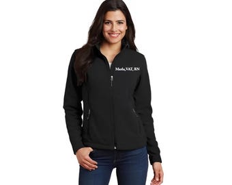 Nurse Jacket Personalized,RN Full Zip Jacket,Personalized Embroidered Jacket, Nurse Gift,Nurse Apparel,Nurse Name Jacket,Nurse Fleece Jacket