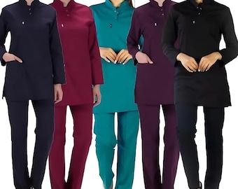 Long sleeve Scrub Set,High Quality stretch fabric,embroider your logo and name,Hospital Uniforms Sets,Custom Scrubs,long sleeve uniform