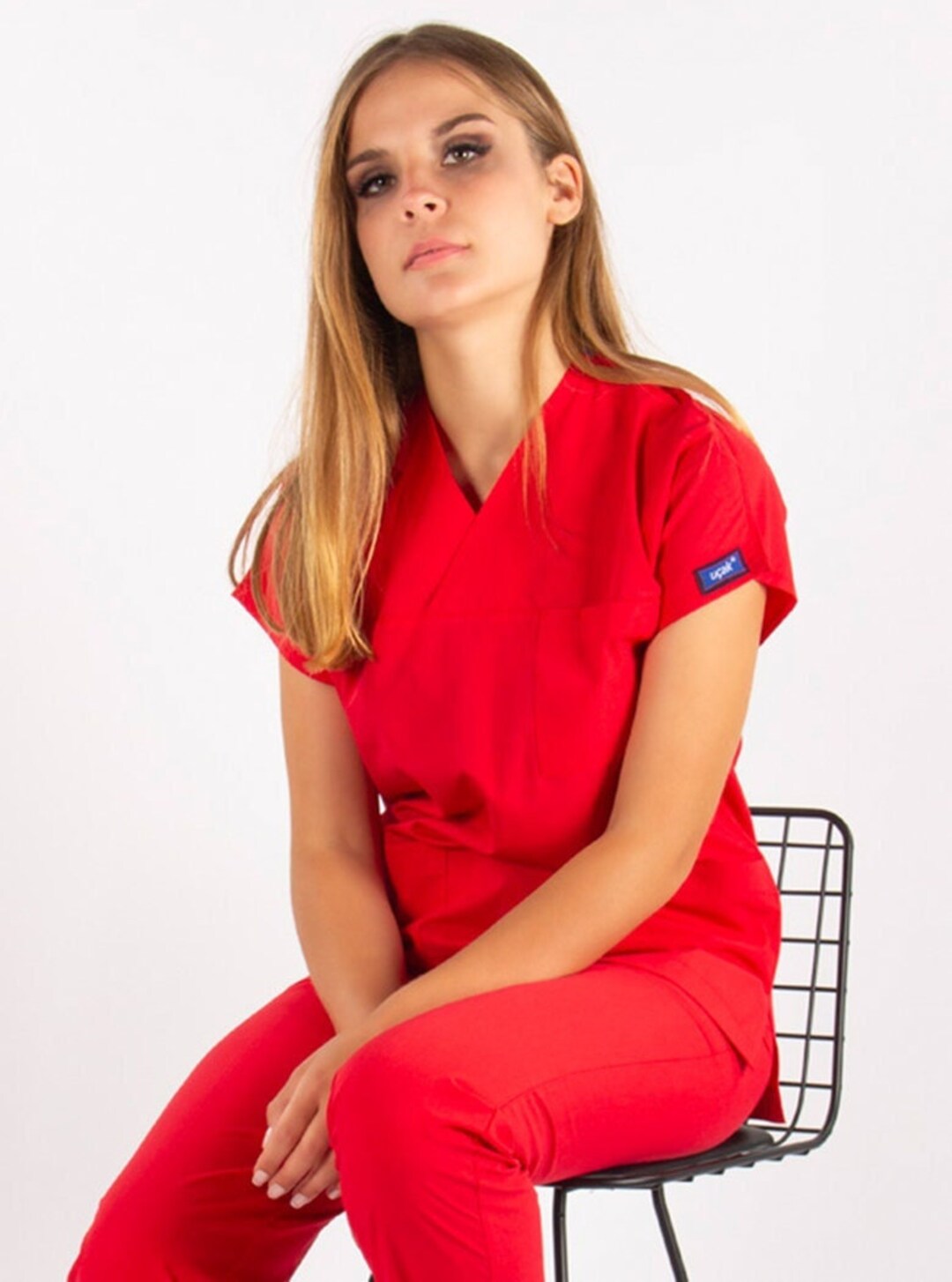 Red Color Scrub Top,personalized Customizable Embroidered Scrub Top ...