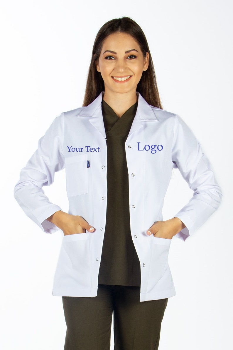 SHORT Lab Coat Embroidered Medical Lab Coat Personalized Lab Etsy