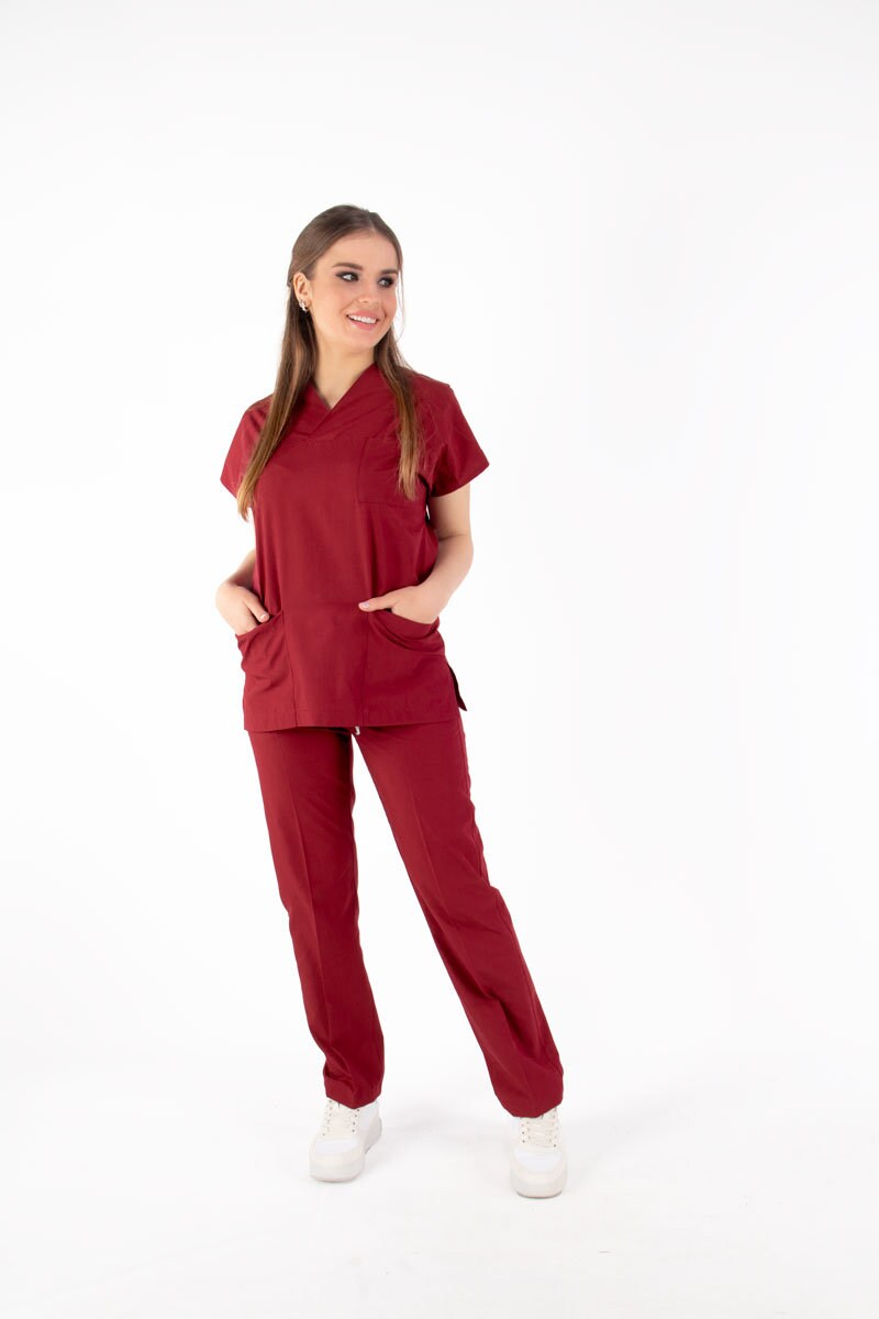 Burgundy Scrub Setnurse/doctor/vet/ Dentist /esthetician Etsy UK