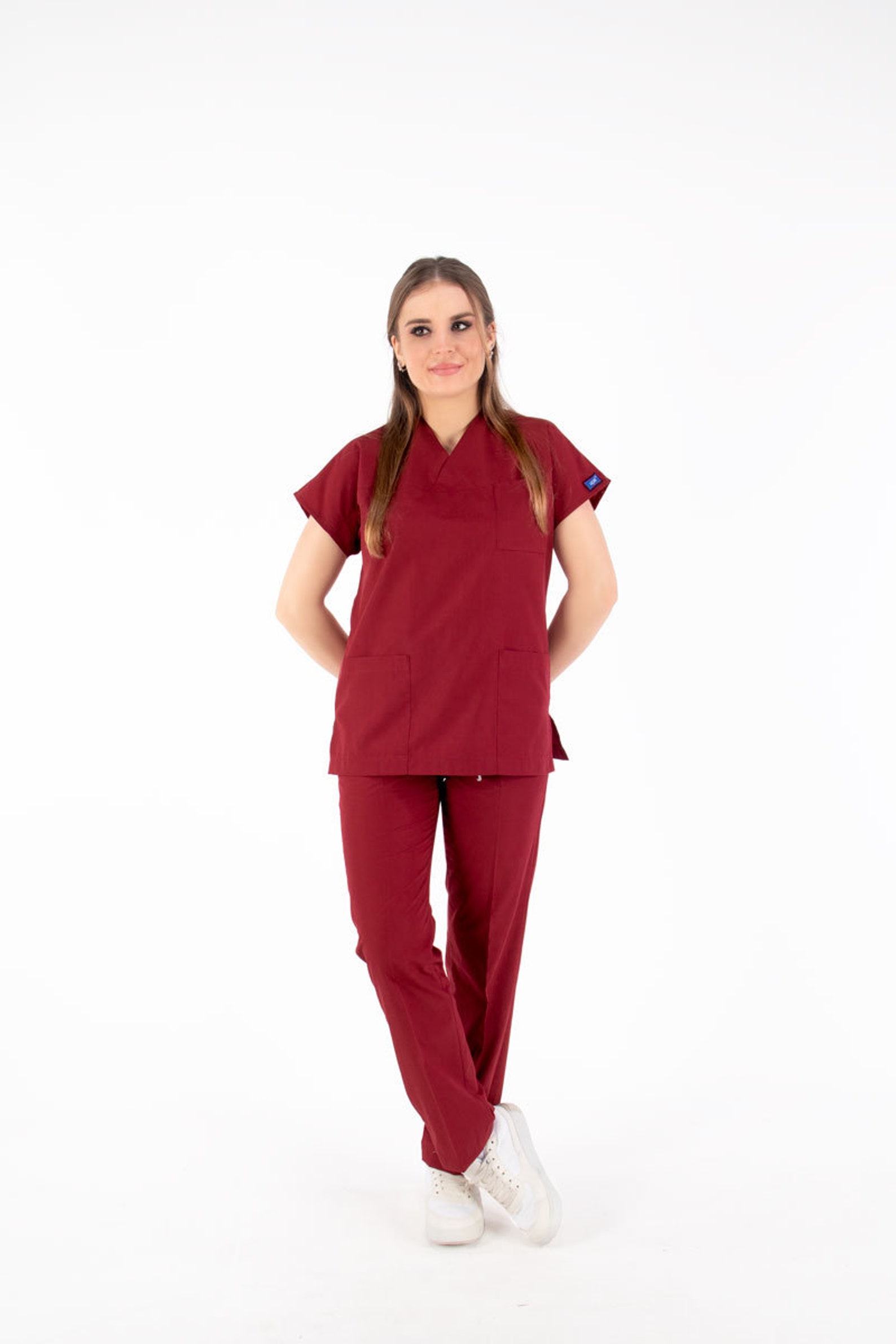 Burgundy Scrub Setnurse/doctor/vet/ Dentist /esthetician Etsy UK