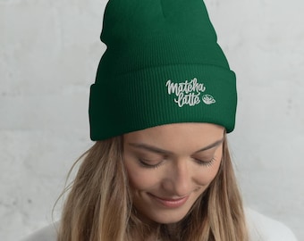 Matcha Latte Hat, Embroidered Matcha Hat, Cute Matcha Hat, Matcha Tea Hat, Gift for tea lovers, Matcha Tea Gift, Matcha Latte Gift