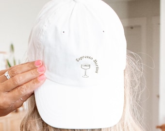 Espresso Martini Hat, Espresso Martini Dad hat, Espresso Martini, Gift for Her, Espresso Martini Gift, Embroidered Hat