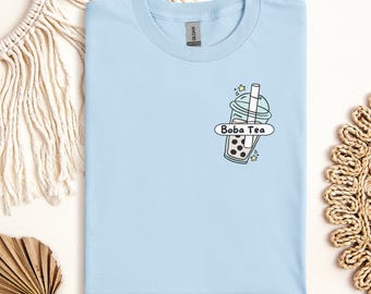 boba tea tshirt, Boba tshirt, Boba Tea, Bubble Tea tshirt, Milk Tea Gift, Boba Gift, Gift for Her, Retro Tshirt, Boba Tea Badge