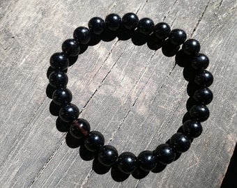 Tibetan Tektite Beads Bracelet/Necklace 8 mm, 18,5 cm