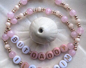 But daddy I love him bracelet set, TS, Eras  Memory, elastic string, great gift for swifties. Beads. Friendship bracelet.
