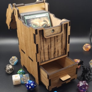 Karte Aufbewahrungsbox mit Schublade Magic the Gathering, Pokemon. Würfelaufbewahrung, Miniaturen