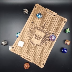 Character and Dice Slider Box - Dragon Scale, Mini figure storage, Dungeons and Dragons
