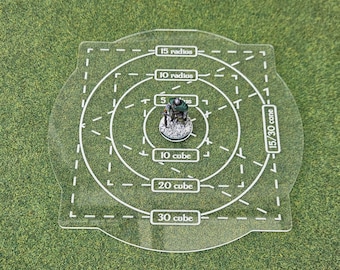 RPG Area of Effect ruler /Spell Gauge - Clear