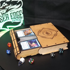 Blue Mana Sliding Aufbewahrungsbuch, Spieleaufbewahrung, Würfelbox, Kartendeck-Box, Dungeons and Dragons, Magic the Gathering