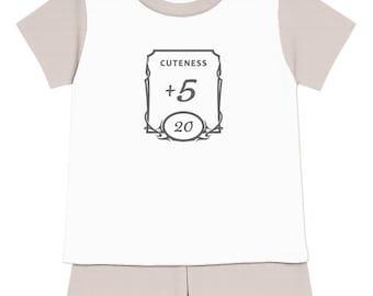 Children's "Cuteness Stat" DnD T-Shirt and Short - Pyjama Set
