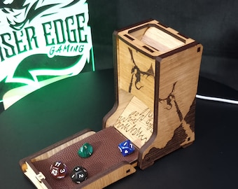 Dragon Themed Dice Rolling Tower, Dice Storage, Dungeons and Dragons, Magic the Gathering