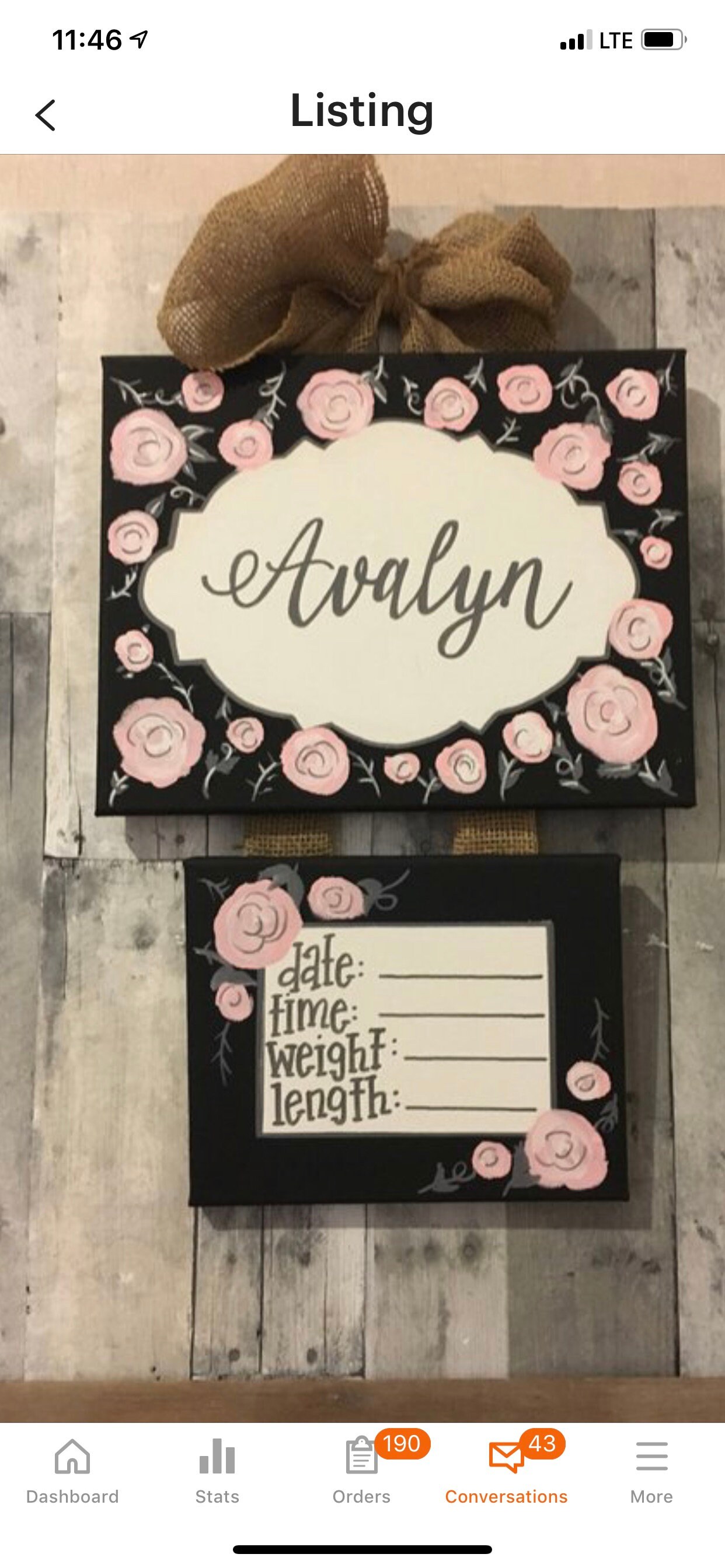 Hospital door hanger for girl floral door hanger baby girl Etsy