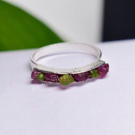 Ruby peridot shop ring