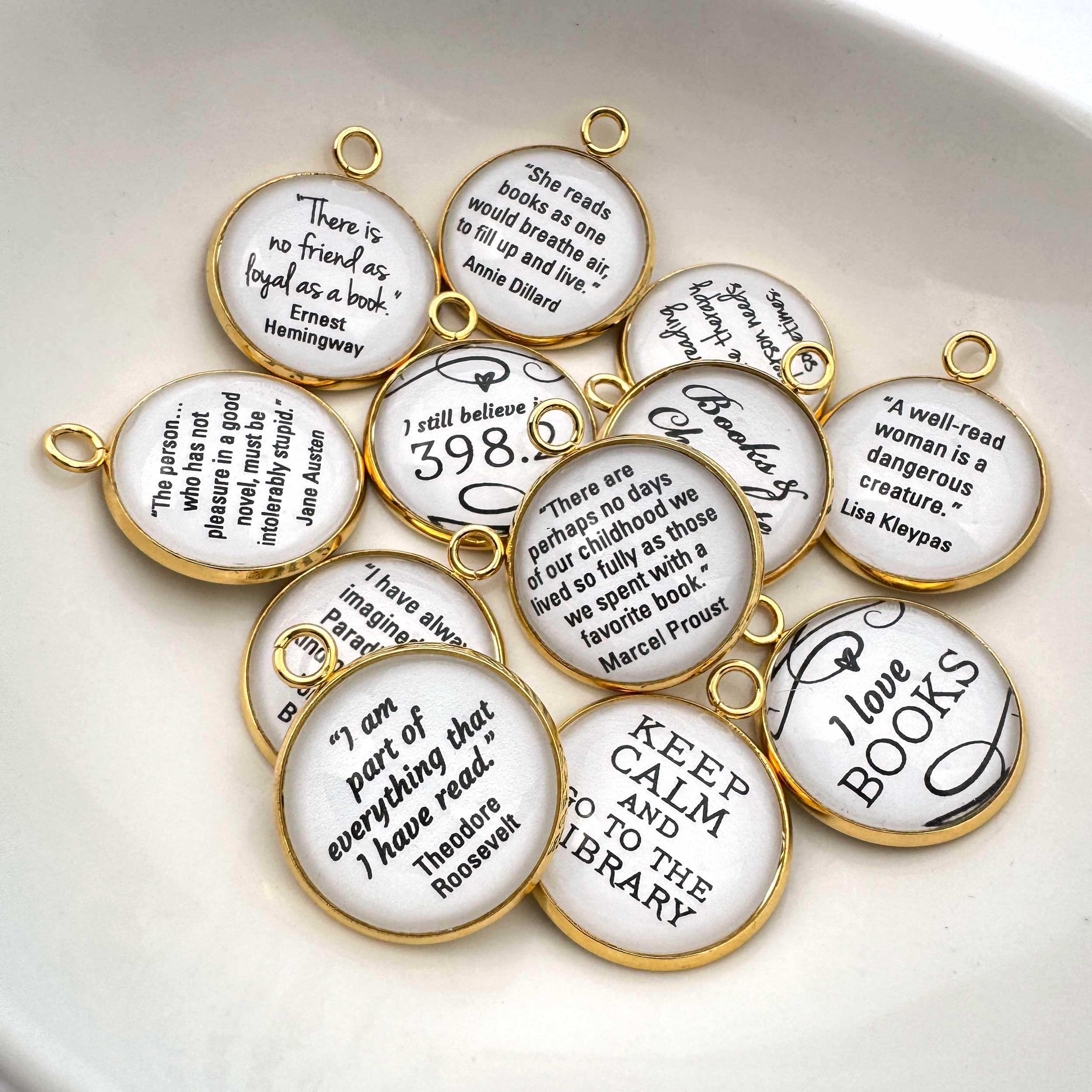 BULK 50 Antique Silver Tone Spell Book Charms - HC28 Crafting Charms